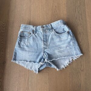 LEVIS HIGH RISE 501 DENIM SHORTS
